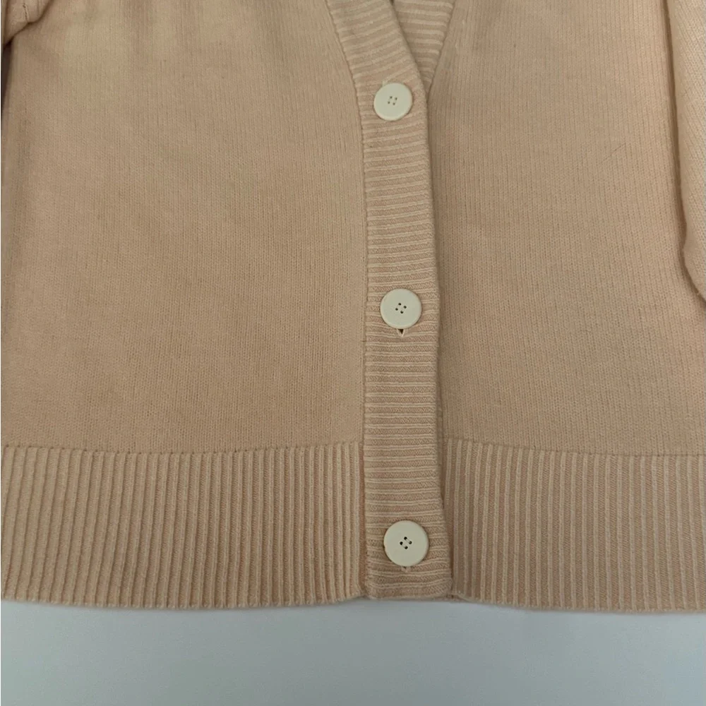 Allbirds The Cardi Peach‎ Merino Wool Button Front Knit Cardigan Top XL